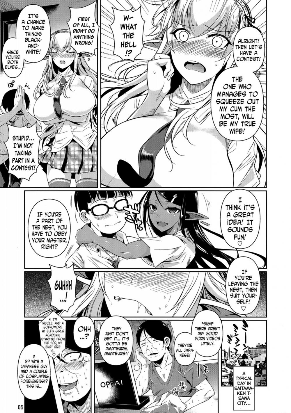 Hentai Manga Comic-High Elf x High School White x Black-Read-6